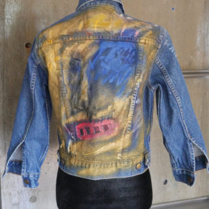 Sharna Artworkz Hand Painted Denim Jacket - Funk Blue & Red