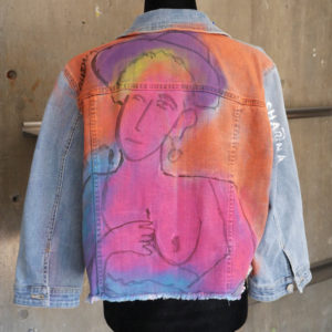 Sharna Artworkz Hand Painted Denim Jacket - Pink Lady